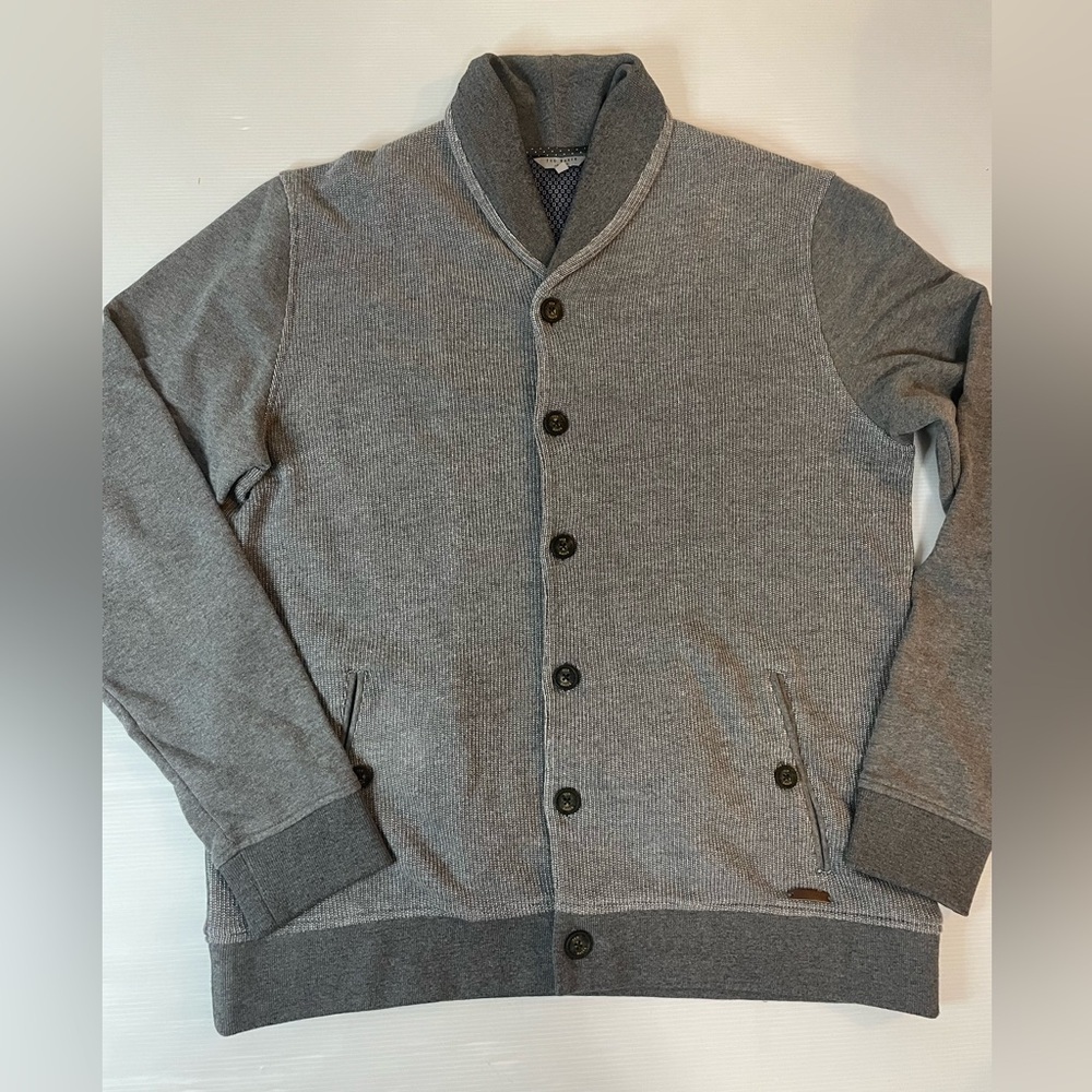 Ted Baker London Berdnor Shawl Collar Button Up Sweater Size 6 US 2X